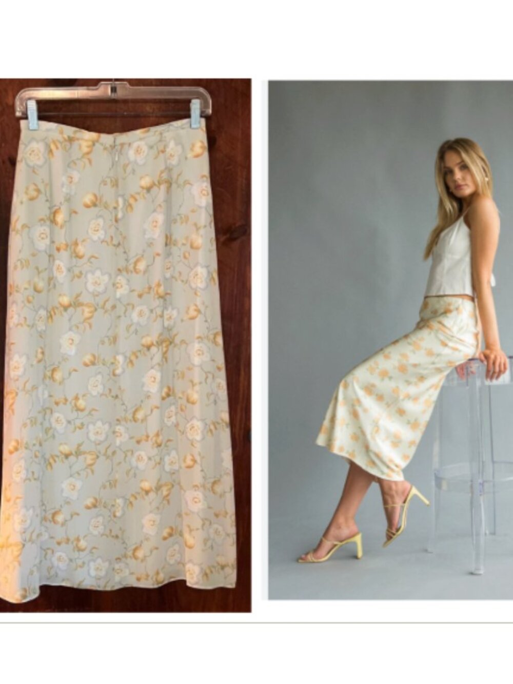 90s J.Crew Skirt Maxi Midi Floral‎ Vintage S